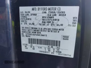 2004 Ford F-150 XLT z VIN 1FTPX14574NC36613, wystawiony jako IAAI lot #42741713 z przebiegiem 156 494 mil mil oraz . Historia ofert i sprzedaży dostępna na DreamBid. Obrazek 9.