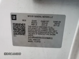 2018 Chevrolet Volt LT with VIN 1G1RA6S5XJU156811, listed as a Copart auction lot 38934554 with 44,862 mi miles and Salvage Title. Bid and sale history available at carsss.com. Image 12.