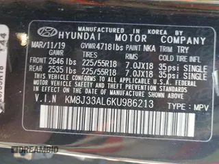 2019 Hyundai Tucson SEL with VIN KM8J33AL6KU986213, listed as a Copart auction lot 47612345 with 154,649 mi miles and Salvage Title. Bid and sale history available at carsss.com. Image 13.
