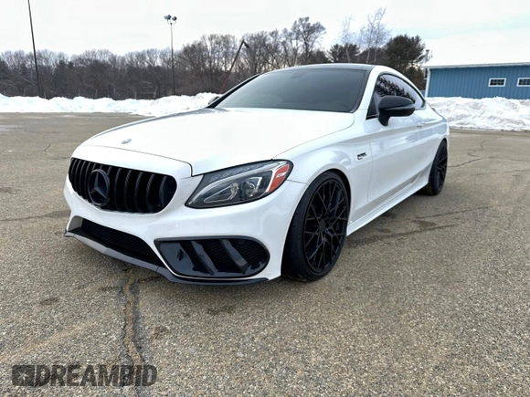 2017 Mercedes-Benz C 43 AMG with VIN WDDWJ6EB5HF458314, listed as a Copart auction lot 45385195 with 129,793 mi miles and Clean Title. Bid and sale history available at carsss.com. Image 2.