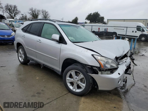 2008 Lexus RX 400h with VIN JTJGW31U482008809, listed as a Copart auction lot 43714545 with Not Provided miles and Salvage Title. Bid and sale history available at DreamBid. Image 4.