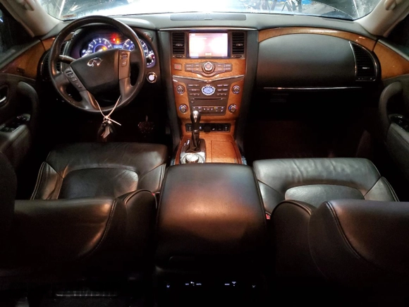 2012 Infiniti QX56 7-passenger with VIN JN8AZ2NE5C9015530, listed as a Copart auction lot 78957604 with 120,104 mi miles and Salvage Title. Bid and sale history available at carsss.com. Image 8.
