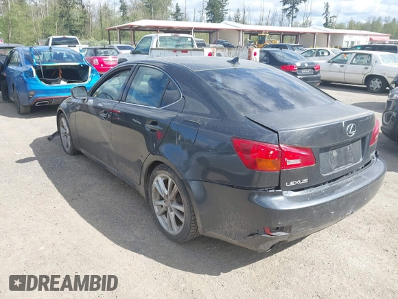 2007 Lexus IS with VIN JTHBK262475037345, listed as a IAAI auction lot 42088118 with 224,649 mi miles. Bid and sale history available at carsss.com. Image 3.