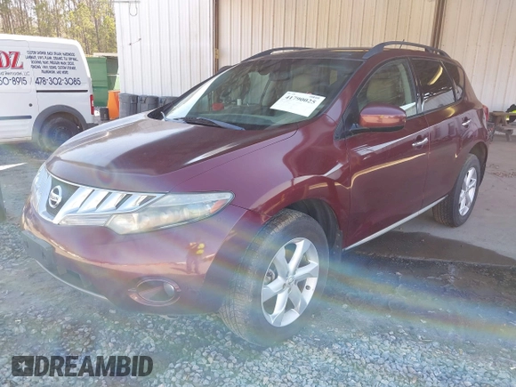 2009 Nissan Murano SL with VIN JN8AZ18W59W108749, listed as a IAAI auction lot 41790025 with 151,179 mi miles and . Bid and sale history available at DreamBid. Image 2.