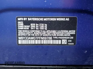 2023 BMW i4 M50 with VIN WBY33AW07PFN69788, listed as a Copart auction lot 54684024 with 14,193 mi miles. Bid and sale history available at carsss.com. Image 12.
