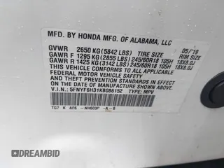 2019 Honda Pilot EX z VIN 5FNYF6H31KB086152, wystawiony jako IAAI lot #42204703 z przebiegiem 99 425 mil mil oraz . Historia ofert i sprzedaży dostępna na DreamBid. Obrazek 9.