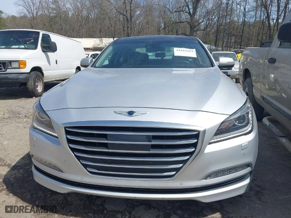 2017 Genesis G80 3.8L with VIN KMHGN4JE4HU175417, listed as a IAAI auction lot 41818684 with 83,658 mi miles. Bid and sale history available at carsss.com. Image 12.