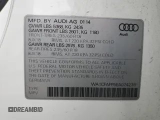 2014 Audi Q5 Premium z VIN WA1CFAFP5EA074239, wystawiony jako Copart lot #58604605 z przebiegiem 125 914 mil mil oraz Czysty tytuł • Clean title. Historia ofert i sprzedaży dostępna na DreamBid. Obrazek 12.