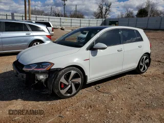 2019 Volkswagen Golf GTI S with VIN 3VW6T7AUXKM027702, listed as a Copart auction lot 46728285 with 48,654 mi miles and Salvage Title. Bid and sale history available at carsss.com. Image 1.
