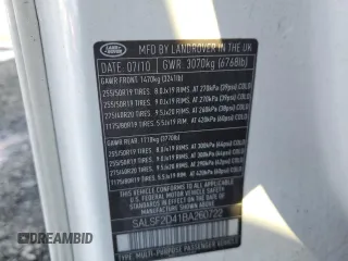 2011 Land Rover Range Rover Sport HSE with VIN SALSF2D41BA260722, listed as a Copart auction lot 49317025 with 107,230 mi miles and Salvage Title. Bid and sale history available at carsss.com. Image 12.