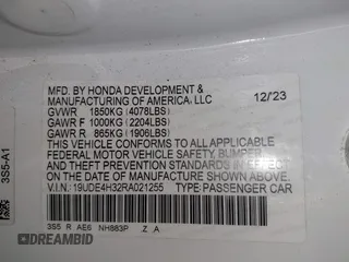 2024 Acura Integra w/A-Spec Package z VIN 19UDE4H32RA021255, wystawiony jako IAAI lot #42414165 z przebiegiem 11 120 mil mil oraz . Historia ofert i sprzedaży dostępna na DreamBid. Obrazek 9.