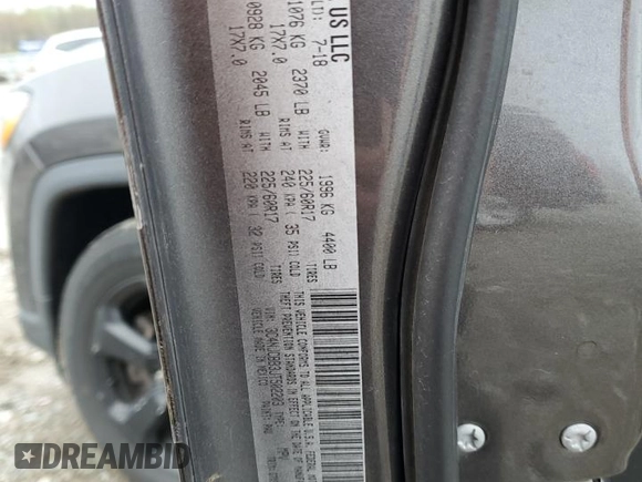 2018 Jeep Compass Latitude with VIN 3C4NJCBB3JT502203, listed as a Copart auction lot 51345795 with 94,433 mi miles and Salvage Title. Bid and sale history available at DreamBid. Image 12.