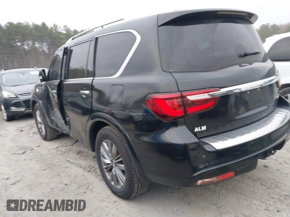 2020 Infiniti QX80 Luxe z VIN JN8AZ2NF7L9704896, wystawiony jako IAAI lot #41786314 z przebiegiem 75 305 mil mil oraz . Historia ofert i sprzedaży dostępna na DreamBid. Obrazek 3.