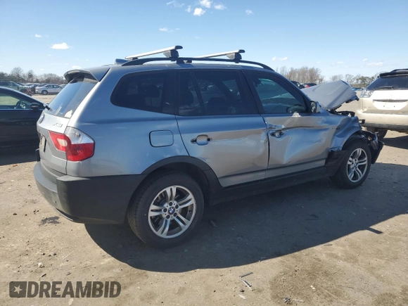 2004 BMW X3 3.0i with VIN WBXPA934X4WD00202, listed as a Copart auction lot 50757835 with 201,258 mi miles and Salvage Title. Bid and sale history available at carsss.com. Image 3.