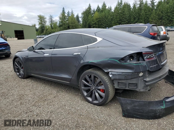 2016 Tesla Model S 90D with VIN 5YJSA1E42GF123351, listed as a Copart auction lot 63867265 with Not provided miles and Salvage title. Bid and sale history available at DreamBid. Image 2.