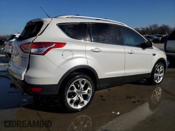 2013 Ford Escape Titanium with VIN 1FMCU0J97DUB50714, listed as a Copart auction lot 50343635 with 154,192 mi miles and Salvage Title. Bid and sale history available at carsss.com. Image 3.