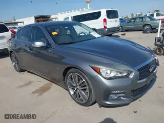 2015 Infiniti Q50 Premium with VIN JN1BV7AP8FM331055, listed as a IAAI auction lot 41828967 with 110,683 mi miles. Bid and sale history available at carsss.com. Image 1.