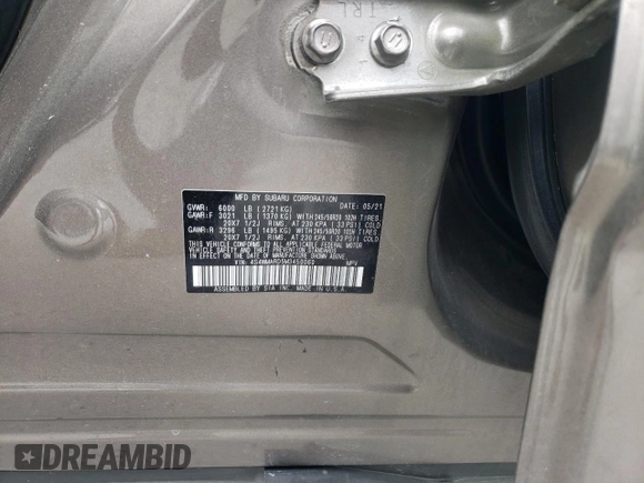 2021 Subaru Ascent Touring with VIN 4S4WMARD5M3450060, listed as a Copart auction lot 51413795 with 49,305 mi miles and Salvage Title. Bid and sale history available at carsss.com. Image 15.