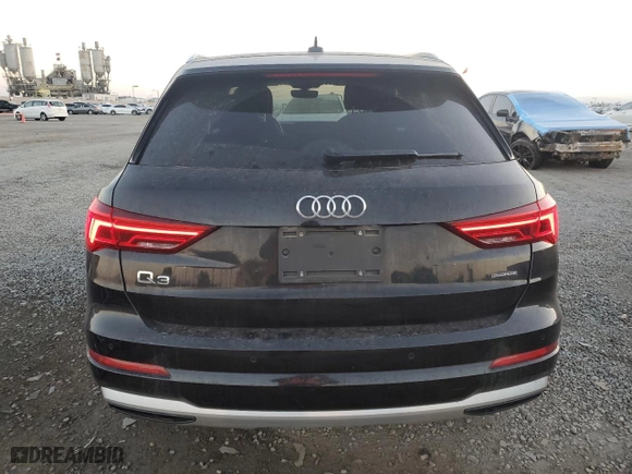 2020 Audi Q3 Premium Plus with VIN WA1BECF38L1099107, listed as a Copart auction lot 87075264 with 38,216 mi miles and Salvage Title. Bid and sale history available at carsss.com. Image 6.