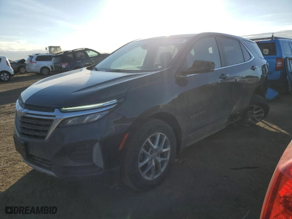 2022 Chevrolet Equinox LT with VIN 2GNAXUEV2N6144814, listed as a Copart auction lot 44556425 with 52,745 mi miles and Salvage Title. Bid and sale history available at carsss.com. Image 1.