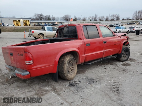 2002 Dodge Dakota Sport with VIN 1B7HG38N92S639985, listed as a Copart auction lot 86164664 with 218,040 mi miles and Salvage Title. Bid and sale history available at carsss.com. Image 3.