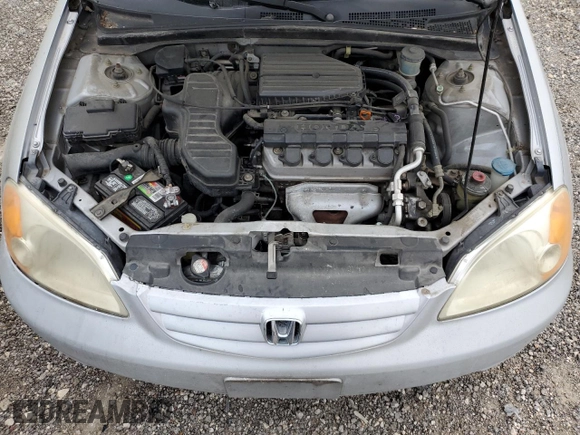 2001 Honda Civic LX with VIN JHMES16551S010763, listed as a Copart auction lot 55712494 with 91,055 mi miles and Clean Title. Bid and sale history available at carsss.com. Image 11.