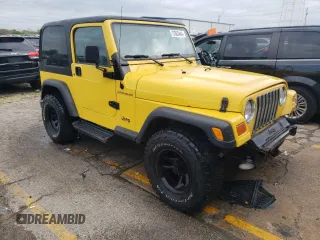 2001 Jeep Wrangler SE with VIN 1J4FA29P21P317171, listed as a Copart auction lot 73362444 with 150,382 mi miles and Salvage Title. Bid and sale history available at carsss.com. Image 4.