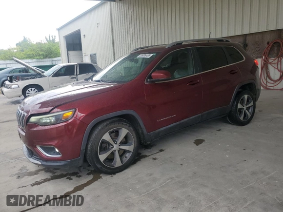 2019 Jeep Cherokee Limited with VIN 1C4PJLDB8KD346205, listed as a Copart auction lot 55936465 with 126,114 mi miles and Salvage title. Bid and sale history available at DreamBid. Image 1.