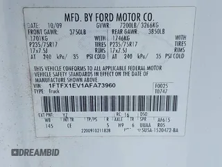 2010 Ford F-150 XL с VIN 1FTFX1EV1AFA73960, выставлен на аукционе IAAI как лот 42495269 с пробегом 190 701 миль миль и . История ставок и продаж доступна на DreamBid. Изображение 9.