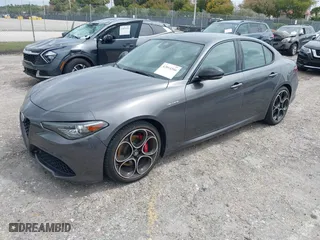 2023 Alfa Romeo Giulia Veloce with VIN ZARFAMBN6P7666665, listed as a IAAI auction lot 42014346 with 14,159 mi miles. Bid and sale history available at carsss.com. Image 2.