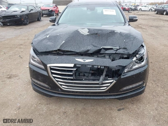 2017 Genesis G80 3.8L with VIN KMHGN4JE9HU175476, listed as a IAAI auction lot 40933618 with 136,354 mi miles. Bid and sale history available at carsss.com. Image 6.