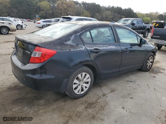 2012 Honda Civic Sdn LX with VIN 2HGFB2F5XCH608192, listed as a Copart auction lot 50395875 with 209,882 mi miles and Salvage Title. Bid and sale history available at carsss.com. Image 3.
