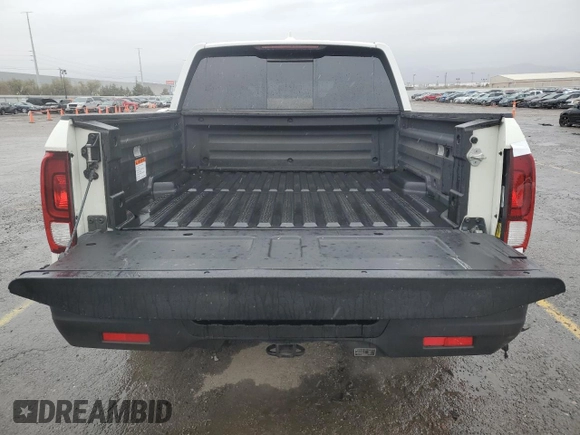 2019 Honda Ridgeline RTL-T with VIN 5FPYK2F61KB001996, listed as a Copart auction lot 45327165 with 57,018 mi miles and Salvage title. Bid and sale history available at DreamBid. Image 6.