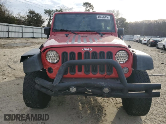 2014 Jeep Wrangler Unlimited Sport with VIN 1C4HJWDG6EL280653, listed as a Copart auction lot 48851205 with 125,211 mi miles and Salvage Title. Bid and sale history available at DreamBid. Image 5.