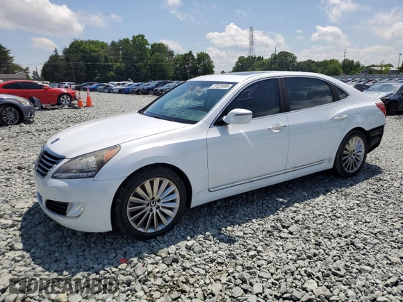 2014 Hyundai Equus Signature with VIN KMHGH4JH1EU083114, listed as a Copart auction lot 57020065 with 103,700 mi miles and Salvage title. Bid and sale history available at DreamBid. Image 1.