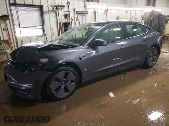 2022 Tesla Model 3 with VIN 5YJ3E1EA8NF372507, listed as a Copart auction lot 52572705 with 70,244 mi miles and Salvage Title. Bid and sale history available at DreamBid. Image 1.