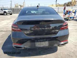 2022 Genesis G70 3.3T with VIN KMTG54TE2NU095029, listed as a Copart auction lot 64011744 with 58,207 mi miles and Salvage Title. Bid and sale history available at carsss.com. Image 6.
