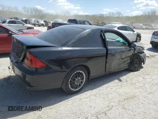 2001 Honda Civic EX with VIN 1HGEM22921L042589, listed as a Copart auction lot 52429515 with 204,141 mi miles and Salvage Title. Bid and sale history available at carsss.com. Image 3.