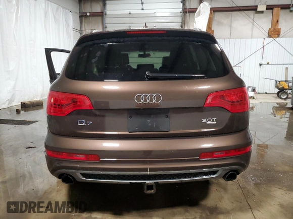 2014 Audi Q7 3.0T S line Prestige with VIN WA1DGAFE3ED012689, listed as a Copart auction lot 43866845 with 0 mi miles and Salvage Title. Bid and sale history available at carsss.com. Image 6.