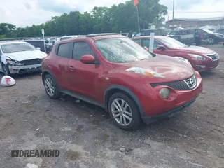 2014 Nissan Juke SV z VIN JN8AF5MR7ET351748, wystawiony jako IAAI lot #42295648 z przebiegiem 187 745 mil mil oraz . Historia ofert i sprzedaży dostępna na DreamBid. Obrazek 1.