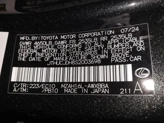 2025 Lexus UX with VIN JTHUCJDH8S2003698, listed as a IAAI auction lot 41368424 with 1,111 mi miles. Bid and sale history available at carsss.com. Image 9.