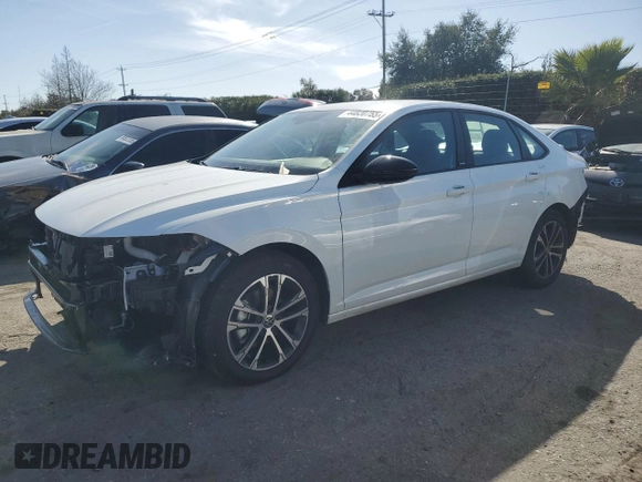 2024 Volkswagen Jetta Sport with VIN 3VWAM7BU8RM093732, listed as a Copart auction lot 44820755 with 7,547 mi miles and Salvage title. Bid and sale history available at DreamBid. Image 1.
