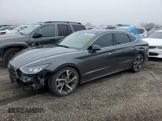 2021 Hyundai Sonata SEL Plus with VIN 5NPEJ4J27MH120025, listed as a Copart auction lot 49964995 with 46,696 mi miles and Salvage Title. Bid and sale history available at DreamBid. Image 1.