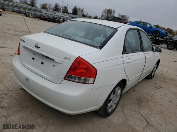 2008 Kia Spectra EX with VIN KNAFE121585499963, listed as a Copart auction lot 77143883 with 153,965 mi miles and Salvage Title. Bid and sale history available at carsss.com. Image 3.