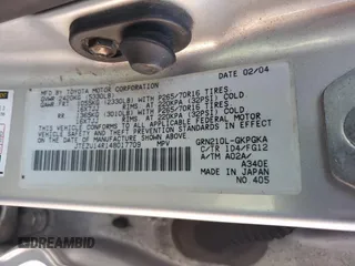 2004 Toyota 4Runner SR5 с VIN JTEZU14R148017709, выставлен на аукционе Copart как лот 61596765 с пробегом 259 205 миль миль и Чистый • Clean title. История ставок и продаж доступна на DreamBid. Изображение 12.