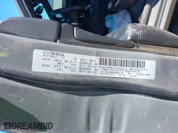 2019 Jeep Grand Cherokee Laredo E with VIN 1C4RJFAG8KC849782, listed as a IAAI auction lot 42151331 with 141,099 mi miles and . Bid and sale history available at DreamBid. Image 9.