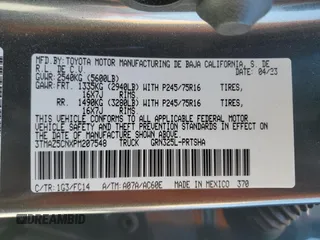 2023 Toyota Tacoma SR5 z VIN 3TMAZ5CNXPM207548, wystawiony jako Copart lot #48767455 z przebiegiem 21 729 mil mil oraz Szkoda całkowita • Salvage title. Historia ofert i sprzedaży dostępna na DreamBid. Obrazek 12.