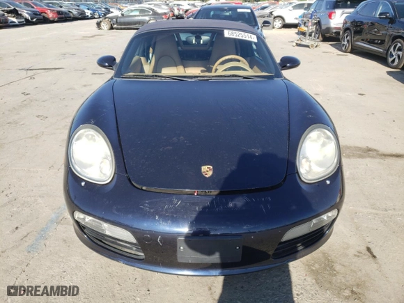 2007 Porsche Boxster with VIN WP0CA29887U711673, listed as a Copart auction lot 77713664 with 49,854 mi miles and Salvage Title. Bid and sale history available at carsss.com. Image 5.