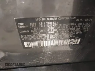 2025 Subaru Outback Onyx with VIN 4S4BTALC2S3132766, listed as a IAAI auction lot 42084852 with 8,498 mi miles and . Bid and sale history available at DreamBid. Image 9.