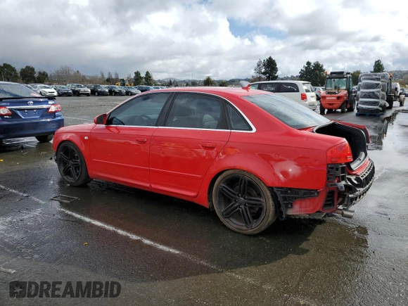2008 Audi A4 2.0T with VIN WAUAF78E38A051961, listed as a Copart auction lot 86548634 with 170,675 mi miles and Salvage Title. Bid and sale history available at carsss.com. Image 2.